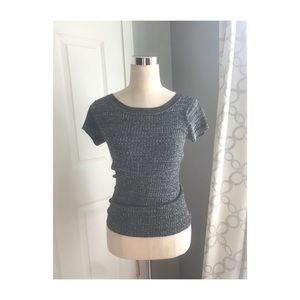 Heather gray stretchy shorts sleeve shirt